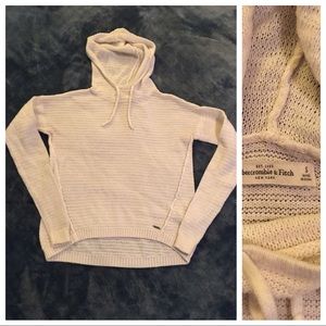 White hooded sweater